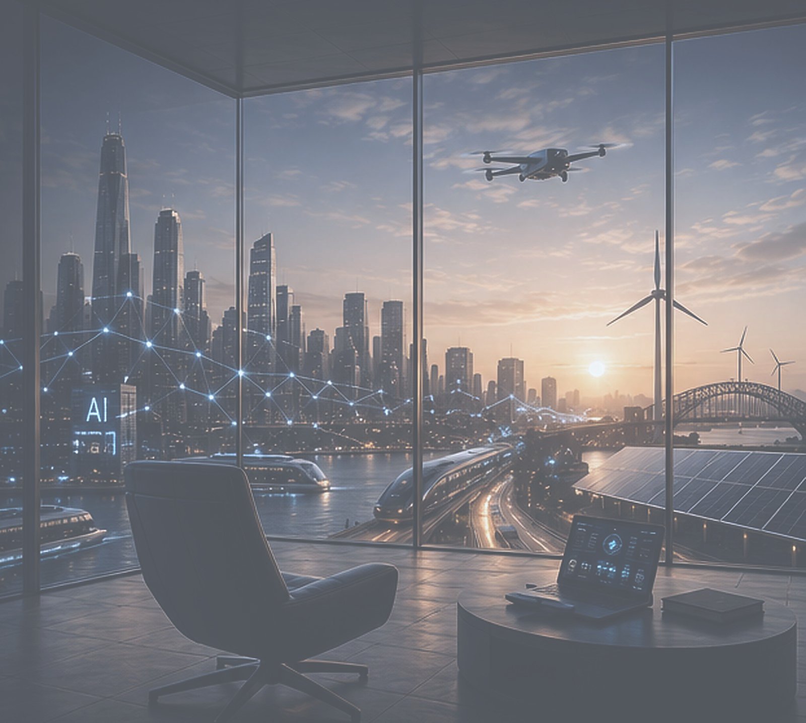 X77 Ventures — city skyline at dusk